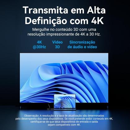 Imagem de Cabo Adaptador Displayport Para Hdmi 4k Dp Hdmi 5m Vention