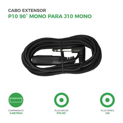 Imagem de Cabo Adaptador Extensor P10 Mono 90 Graus J10 Mono 3m