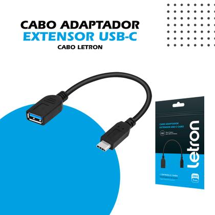Imagem de Cabo Adaptador Extensor USB-C Cabo Letron - Expanda sua Conectividade