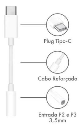 Imagem de Cabo Adaptador Fone Ouvido Usb-c Tipo C Para celulares