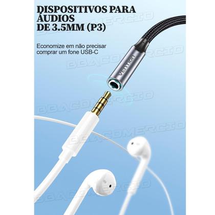 Imagem de Cabo Adaptador Fone Ouvido Usb-c Tipo C Para Samsung Galaxy