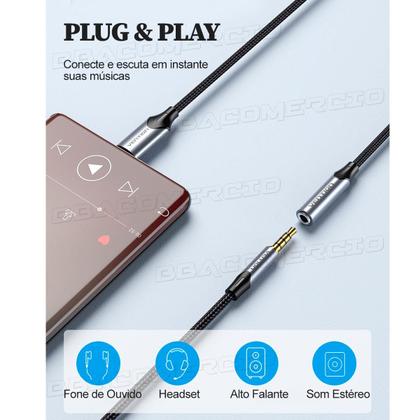 Imagem de Cabo Adaptador Fone Ouvido Usb-c Tipo C Para Samsung Galaxy