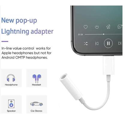 Imagem de Cabo Adaptador Lightning Certificado MFI para Fones de Ouvido P2 3,5MM
