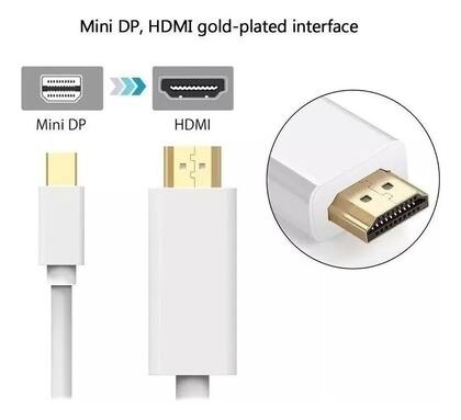 Imagem de Cabo Adaptador Mini Display Port Hdmi 180cm Branco
