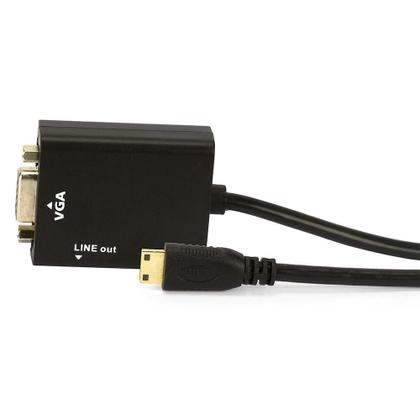 Imagem de Cabo Adaptador Mini Hdmi Para Vga Com Áudio - Preto