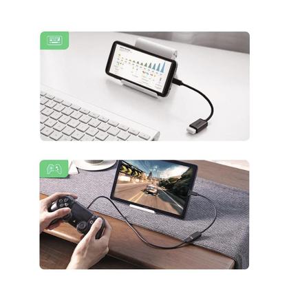 Imagem de Cabo Adaptador OTG Tipo C Mini Macro USB Femea Macho