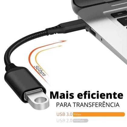 Imagem de Cabo Adaptador  OTG USB C Macho para USB Fêmea 3.0.