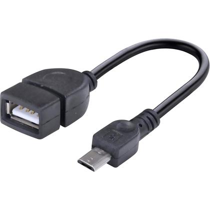 Imagem de Cabo Adaptador OTG USB Fêmea para Mini-USB (V8) Macho