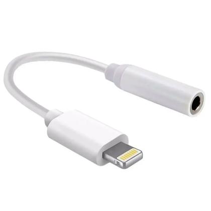 Imagem de Cabo Adaptador p/ Fone De Ouvido Celulares Ios Lightning 3.5mm P2 Branco