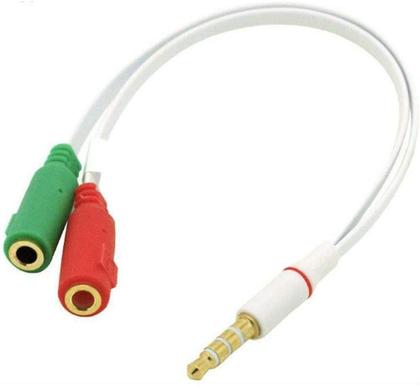 Imagem de Cabo Adaptador P3 Fêmea Para 2 P2 Macho - Fone E Microfone - Cabo P3