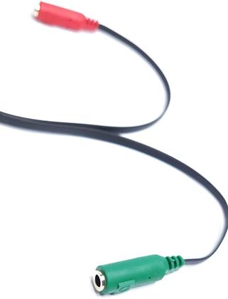 Imagem de Cabo Adaptador P3 Fêmea Para 2 P2 Macho - Fone E Microfone - Cabo P3