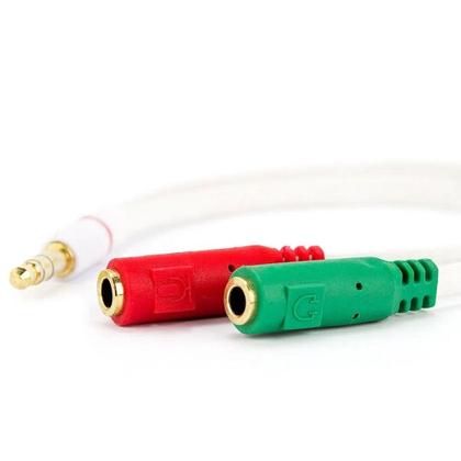 Imagem de Cabo Adaptador P3 Macho para 2 P2 Fêmea - Fone e Microfone para Headset