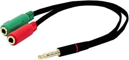 Imagem de Cabo Adaptador P3 Macho para 2 P2 Fêmea - Fone e Microfone para Headset