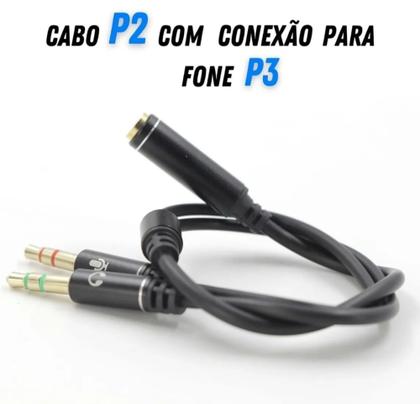 Imagem de Cabo Adaptador P3(p2 Combo)p/ Fone E Microfone Headset