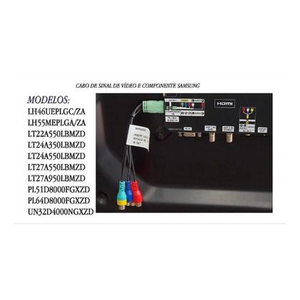 Imagem de Cabo Adaptador Para Tv Led Samsung Áudio e Vídeo Componente P1/P2 para 5 Rca Femea Estéreo 30CM