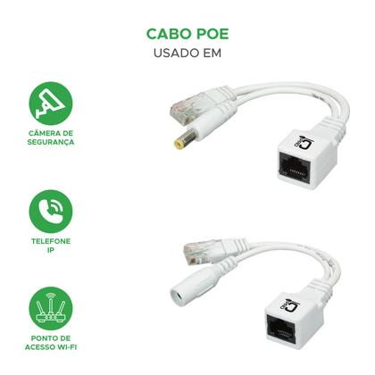 Imagem de Cabo Adaptador Poe Macho X Fêmea Branco Connect Pro 018-0156