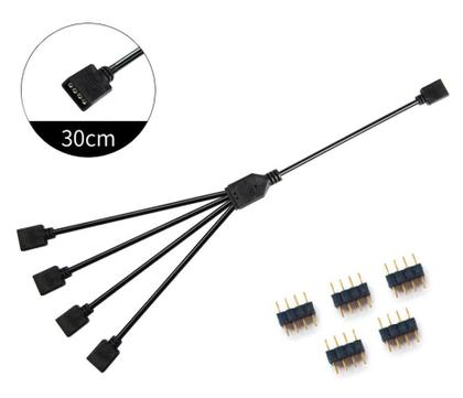 Imagem de Cabo Adaptador RGB 12V Divisor 4 Pinos 1 Para 4 Saídas 30cm