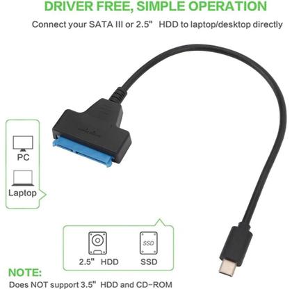 Imagem de Cabo adaptador SATA para USB  adaptador de disco rígido USB 3.0 para SATA III