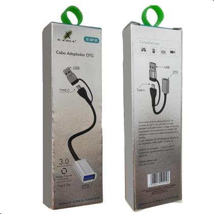 Imagem de Cabo Adaptador Tipo C Otg Usb 3.0 Universal 2 Em 1 Celular