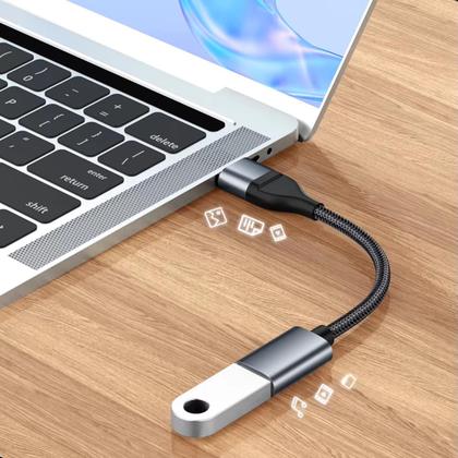 Imagem de Cabo Adaptador Tipo C Otg Usb 3.0 Universal 2 Em 1 Celular