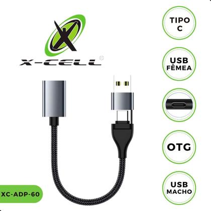 Imagem de Cabo Adaptador Tipo C Otg Usb 3.0 Universal 2 Em 1 Celular