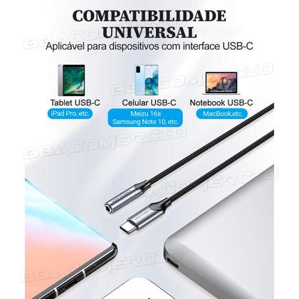 Imagem de Cabo Adaptador Tipo C P/ P2 P3 3.5mm Vention Audio Microfone