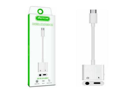 Imagem de Cabo Adaptador Type-C P2 2 em 1 Áudio e Carregamento Verde - ZJT-TC-3.5-03-S