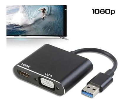 Imagem de Cabo Adaptador Usb 3.0 Para Hdmi Vga Video Audio 1080p