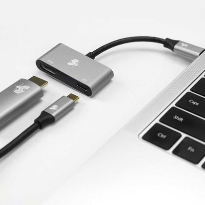 Imagem de Cabo Adaptador Usb 3.1 Tipo C + Hdmi Fêmea 4k + Usb-c Pd 5+