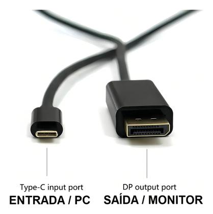 Imagem de Cabo Adaptador Usb-c Para Displayport Type C 4k-2k 60hz 1.8m