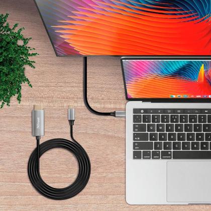 Imagem de Cabo Adaptador USB-C para HDMI Trust Calyx, Ultra HD, 4K, 1.8 Metros - 23332
