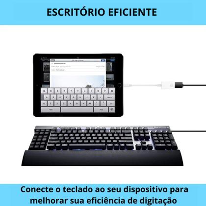 Imagem de Cabo Adptador Otg Usb Compatível iPhone E iPad Pendrive Teclado