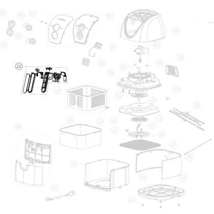 Imagem de Cabo Alça Puxador Vermelho Compatível com Fritadeira Elétrica Air Fryer Mondial AFN-40-FR 8904-02