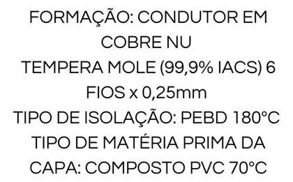 Imagem de Cabo alta tensao 5mm 22awg 100 mt br