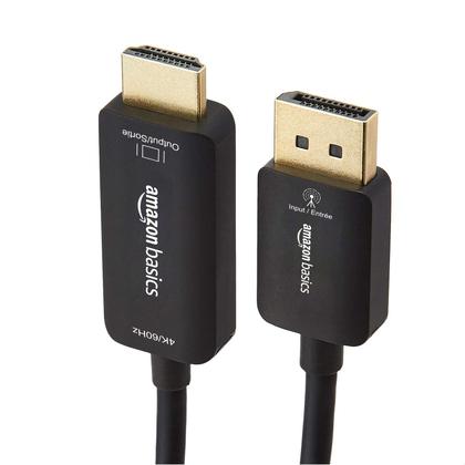 Imagem de Cabo Amazon Basics DisplayPort para HDMI 4k @60Hz 1m preto