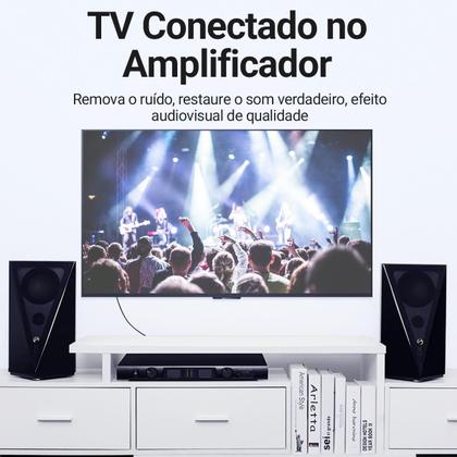 Imagem de Cabo Audio 2 Rca Macho P/ 2 Rca Macho Blindado Dj 1m Vention