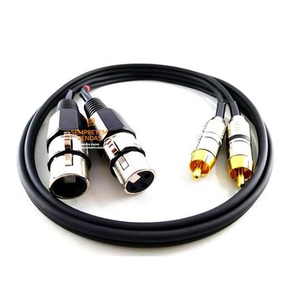 Imagem de Cabo Áudio Blindado Canon Xlr Fêmea Duplo Rca Duplo 4 Metros