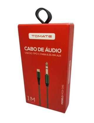 Imagem de Cabo Auxiliar Áudio Tipo Usb C X P10 Macho 6,35mm Stéreo 1m
