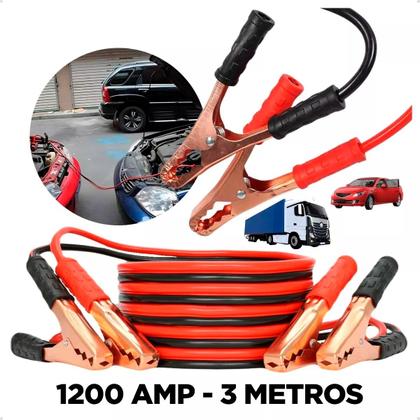 Imagem de Cabo Auxiliar Bateria de Carro 1200AMP Automotivo