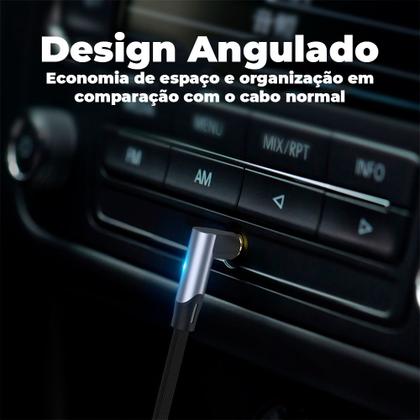 Imagem de Cabo Auxiliar P2 x P2 90 Áudio Estéreo HiFi 50cm Vention