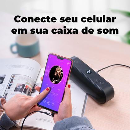 Imagem de Cabo Auxiliar P2 x P2 90 Áudio Estéreo HiFi 50cm Vention