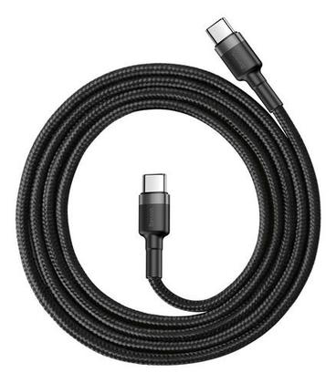 Imagem de Cabo Baseus Turbo Tipo- C Duplo Cafule 60w Qc 3.0 1m Cor Preto