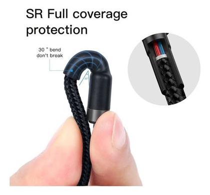 Imagem de Cabo Baseus Turbo Tipo- C Duplo Cafule 60w Qc 3.0 1m Cor Preto