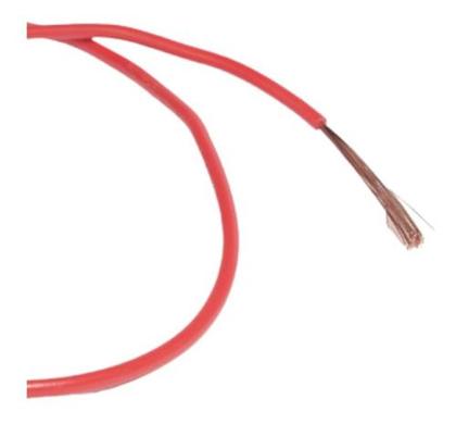 Imagem de Cabo Bateria 6mm 100% Puro Cobre Vermelho Automotivo 5mts