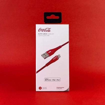 Imagem de Cabo Carga Dados Elite Coca-Cola MFi Lightning Para  USB