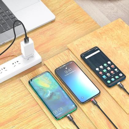 Imagem de Cabo Carregador 3 em 1 Tipo C Micro USB - Carga Rápida 3.4A