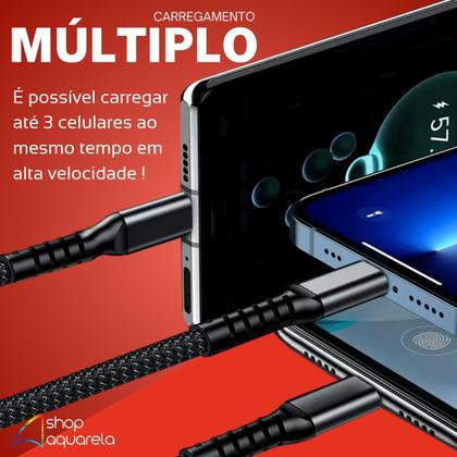 Imagem de Cabo Carregador 3 em 1 Turbo100W Rápido Original Inova
