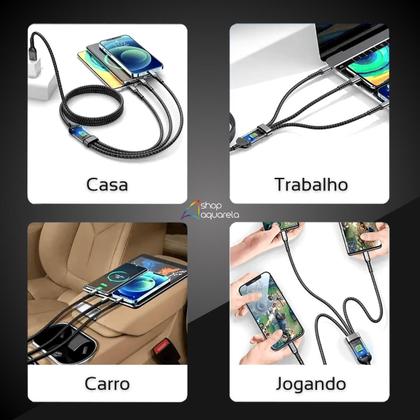 Imagem de Cabo Carregador 3 em 1 Turbo100W Rápido Original Inova