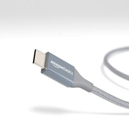 Imagem de Cabo carregador Amazon Basics USB-C para USB-A 2.0 Fast 3m cinza escuro