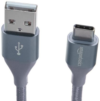 Imagem de Cabo carregador Amazon Basics USB-C para USB-A 2.0 Fast 3m cinza escuro